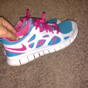 Nike pink and teal sneakers